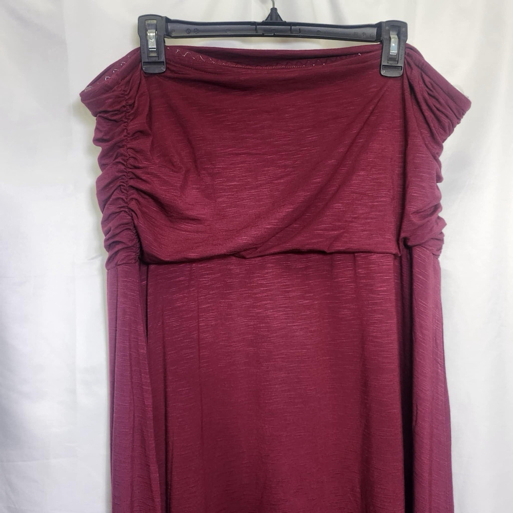 J. Jill Women's Long Dress Strapless Maroon Stretch Casual Boho WeddingS Sz 3XL - Picture 3 of 11